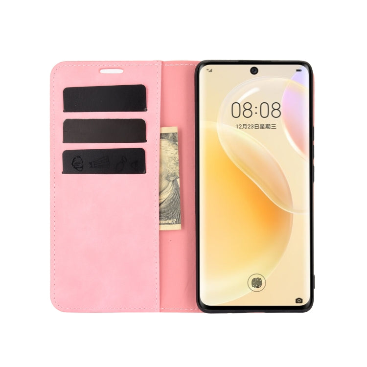 For Huawei nova 8 5G Retro-skin Business Magnetic Suction Leather Case with Holder & Card Slots & Wallet