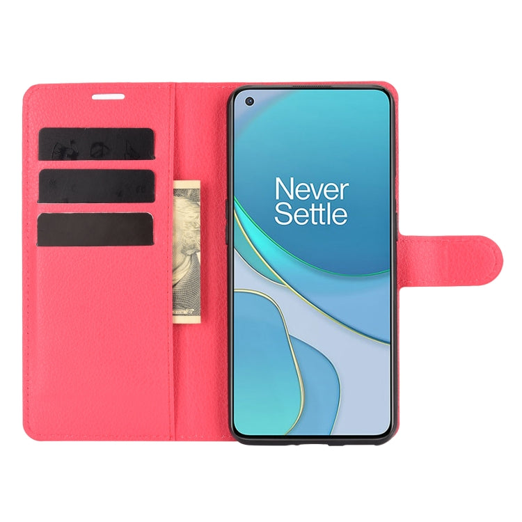 For OnePlus 9 Litchi Texture Horizontal Flip Protective Case with Holder & Card Slots & Wallet