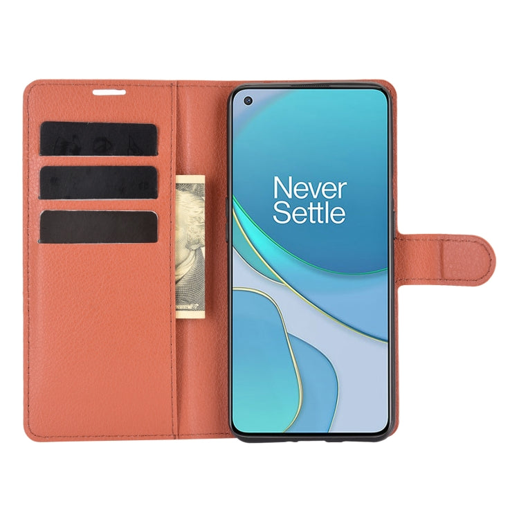For OnePlus 9 Litchi Texture Horizontal Flip Protective Case with Holder & Card Slots & Wallet