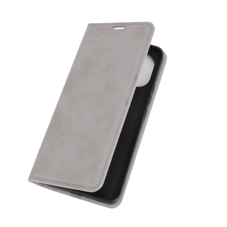 For Xiaomi Mi 11 Retro-skin Business Magnetic Suction Leather Case with Holder & Card Slots & Wallet