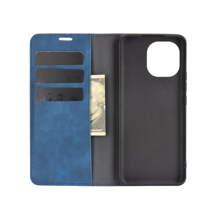 For Xiaomi Mi 11 Retro-skin Business Magnetic Suction Leather Case with Holder & Card Slots & Wallet