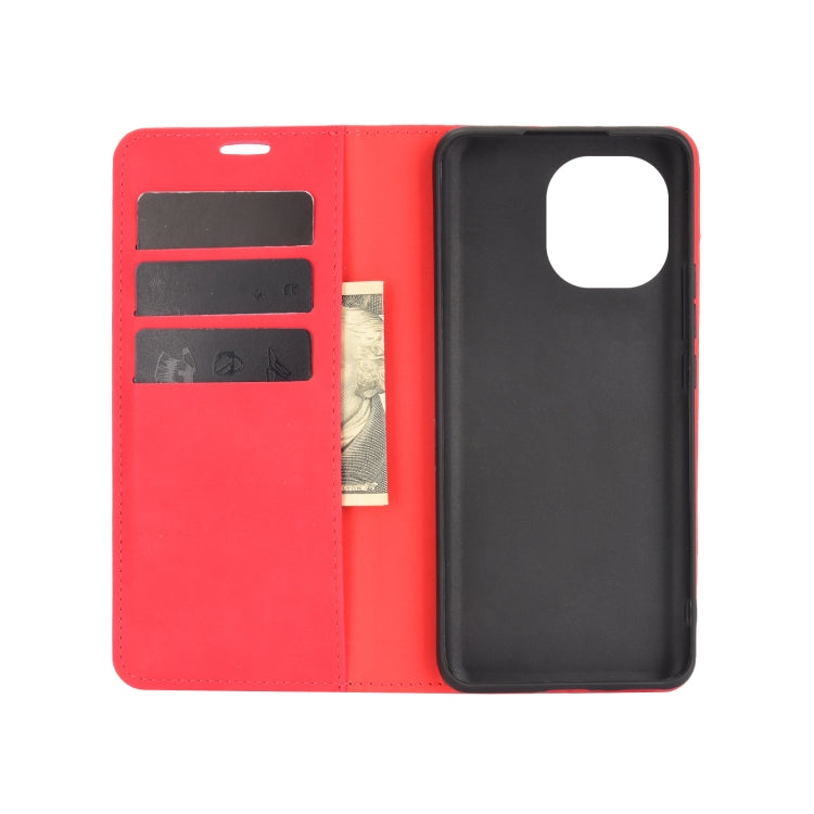 For Xiaomi Mi 11 Retro-skin Business Magnetic Suction Leather Case with Holder & Card Slots & Wallet