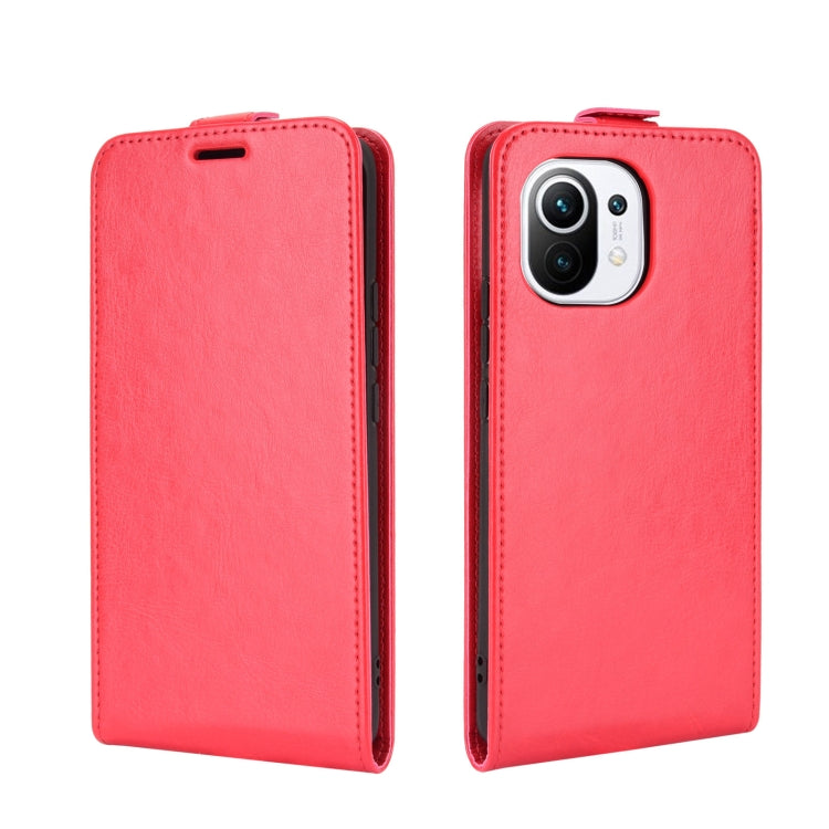 For Xiaomi Mi 11 R64 Texture Single Vertical Flip Leather Protective Case with Card Slots & Photo Frame