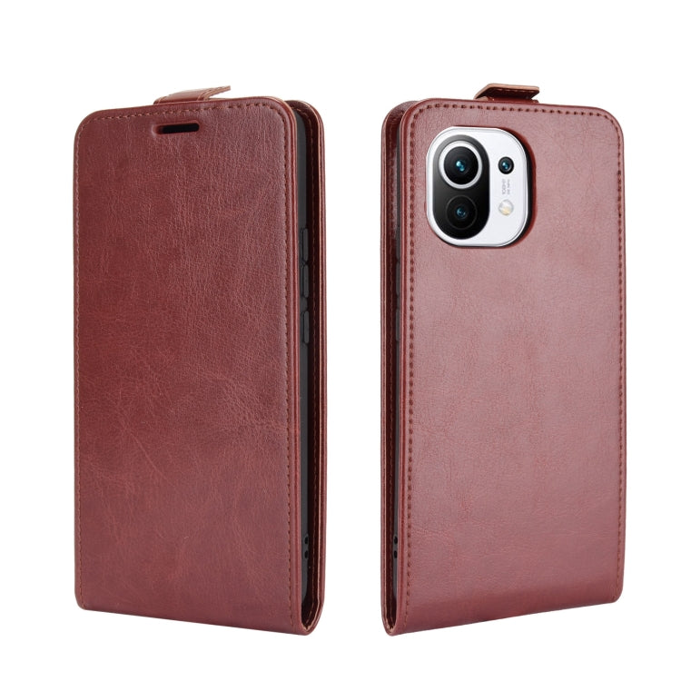 For Xiaomi Mi 11 R64 Texture Single Vertical Flip Leather Protective Case with Card Slots & Photo Frame
