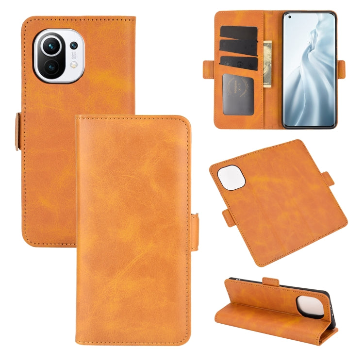 For Xiaomi Mi 11 Dual-side Magnetic Buckle Horizontal Flip Leather Case with Holder & Card Slots & Wallet