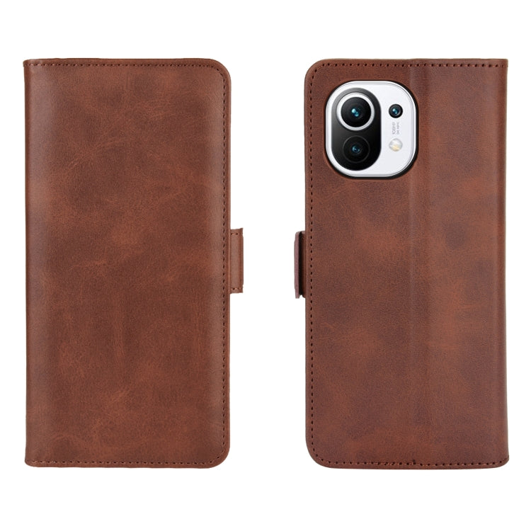 For Xiaomi Mi 11 Dual-side Magnetic Buckle Horizontal Flip Leather Case with Holder & Card Slots & Wallet