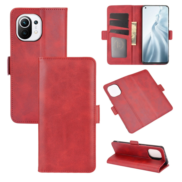 For Xiaomi Mi 11 Dual-side Magnetic Buckle Horizontal Flip Leather Case with Holder & Card Slots & Wallet