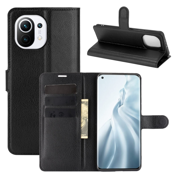 For Xiaomi Mi 11 Litchi Texture Horizontal Flip Protective Case with Holder & Card Slots & Wallet