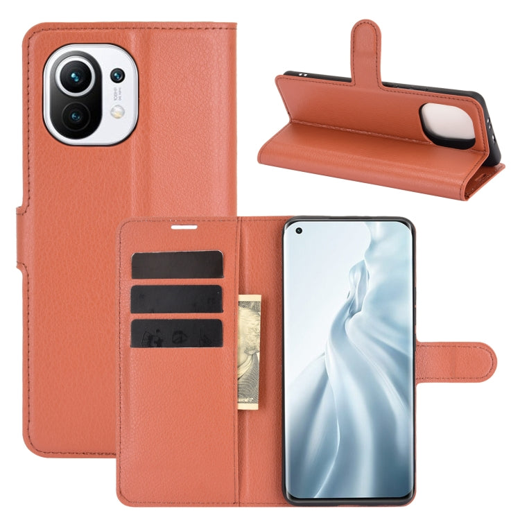 For Xiaomi Mi 11 Litchi Texture Horizontal Flip Protective Case with Holder & Card Slots & Wallet
