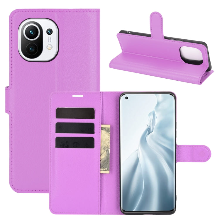 For Xiaomi Mi 11 Litchi Texture Horizontal Flip Protective Case with Holder & Card Slots & Wallet