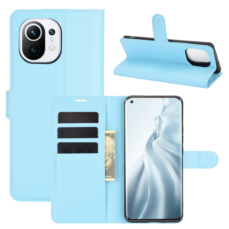 For Xiaomi Mi 11 Litchi Texture Horizontal Flip Protective Case with Holder & Card Slots & Wallet