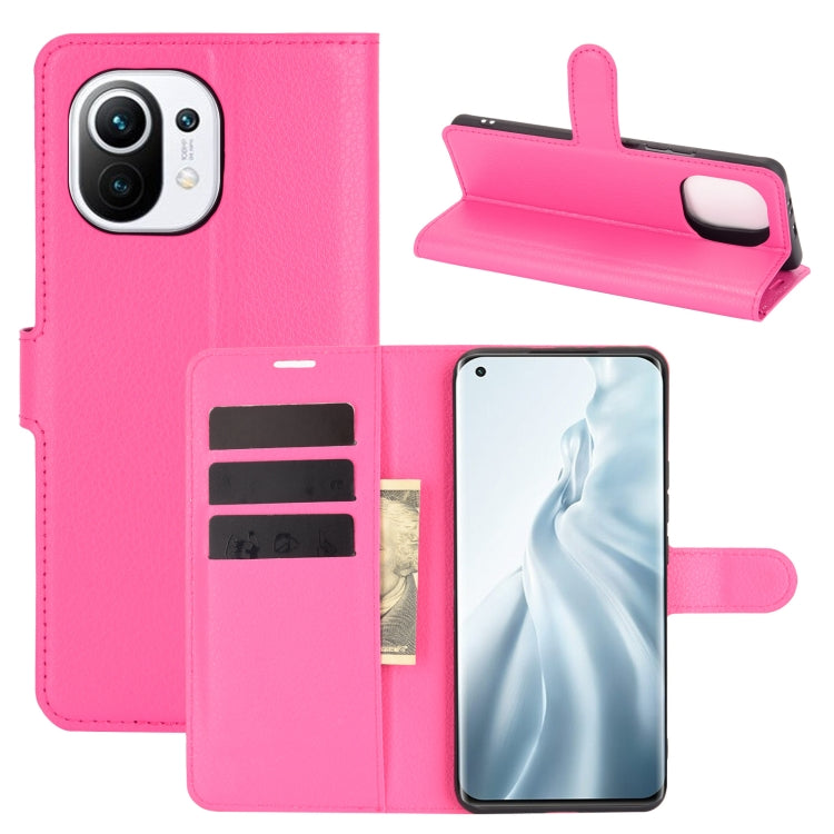 For Xiaomi Mi 11 Litchi Texture Horizontal Flip Protective Case with Holder & Card Slots & Wallet