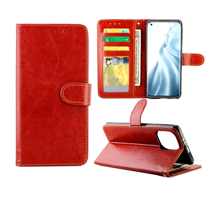 For Xiaomi Mi 11 Crazy Horse Texture Leather Horizontal Flip Protective Case with Holder & Card Slots & Wallet & Photo Frame