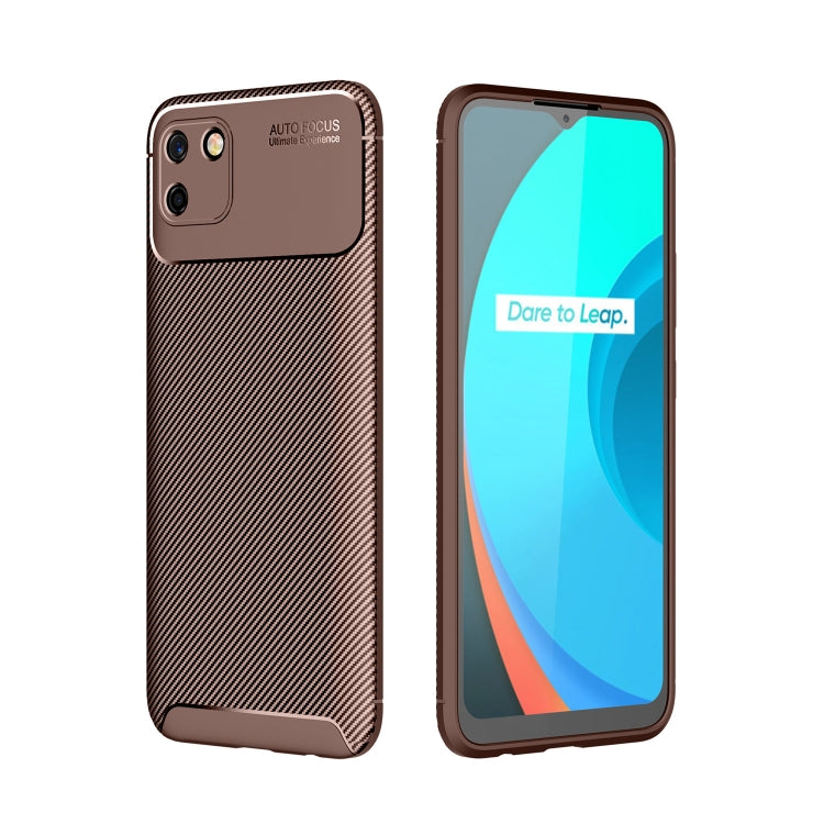 For OPPO Realme C20 Carbon Fiber Texture Shockproof TPU Case