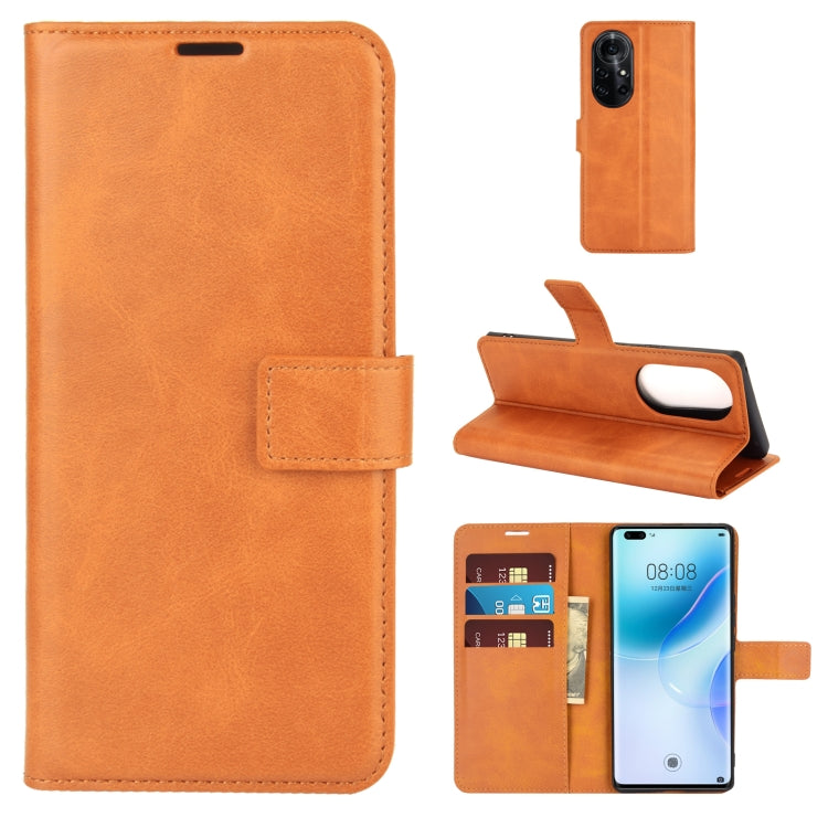 For Huawei Nova 8 Pro 5G Retro Calf Pattern Buckle Horizontal Flip Leather Case with Holder & Card Slots & Wallet