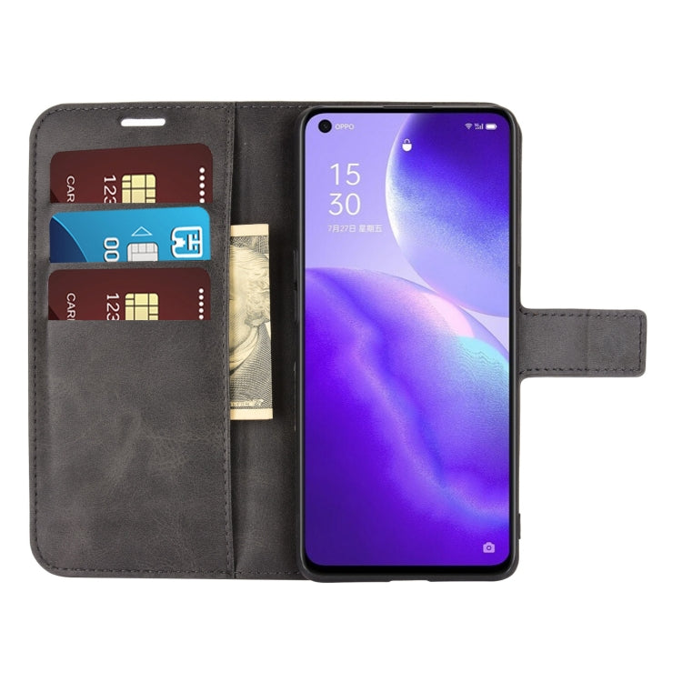 For OPPO Reno5 5G Retro Calf Pattern Buckle Horizontal Flip Leather Case with Holder & Card Slots & Wallet