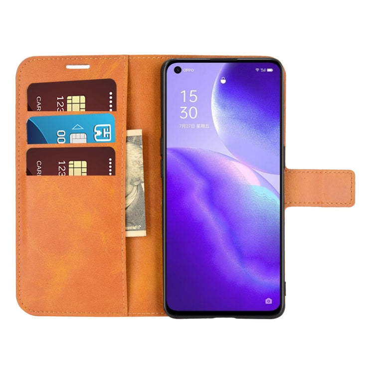For OPPO Reno5 5G Retro Calf Pattern Buckle Horizontal Flip Leather Case with Holder & Card Slots & Wallet