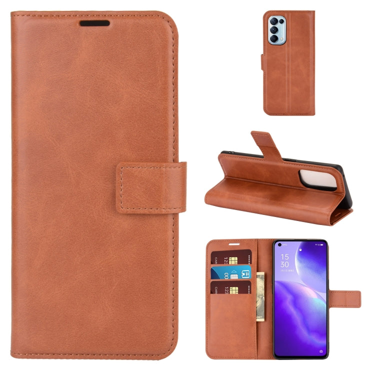 For OPPO Reno5 5G Retro Calf Pattern Buckle Horizontal Flip Leather Case with Holder & Card Slots & Wallet