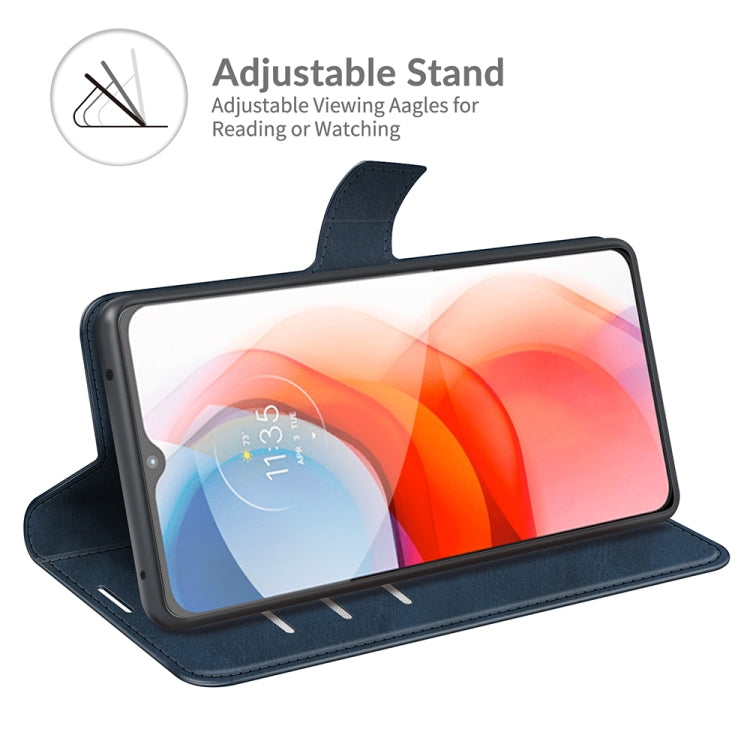 Retro Calf Pattern Buckle Card Wallet Left and Right Flip Phone Holster with Bracket Function For Motorola G Play 2021