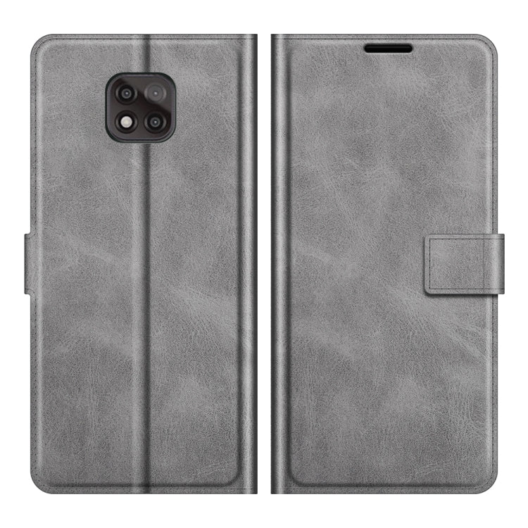 Retro Calf Pattern Buckle Card Wallet Left and Right Flip Phone Holster with Bracket Function For Motorola G Power 2021