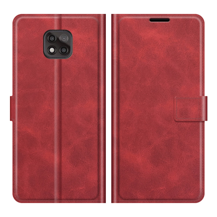 Retro Calf Pattern Buckle Card Wallet Left and Right Flip Phone Holster with Bracket Function For Motorola G Power 2021