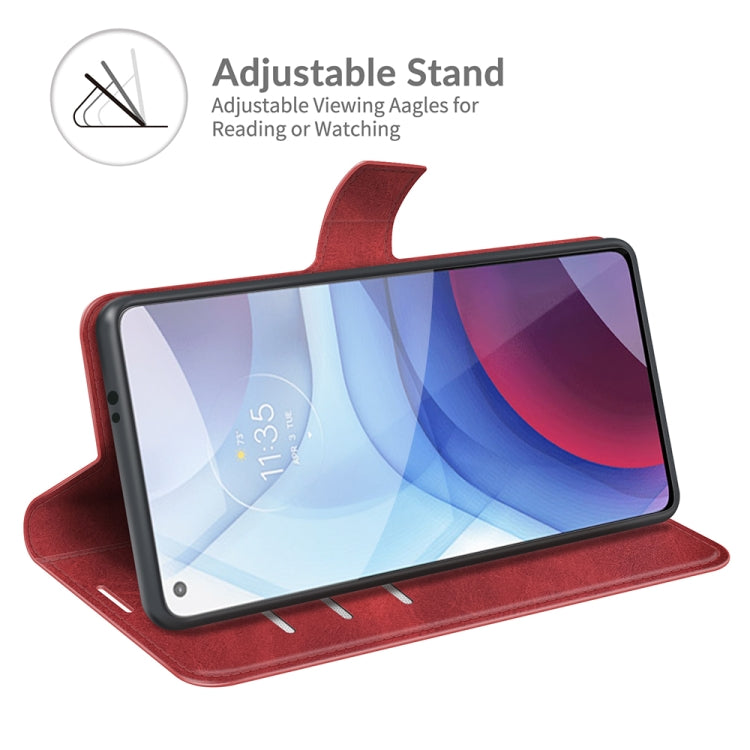 Retro Calf Pattern Buckle Card Wallet Left and Right Flip Phone Holster with Bracket Function For Motorola G Power 2021