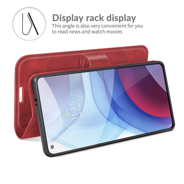 Retro Calf Pattern Buckle Card Wallet Left and Right Flip Phone Holster with Bracket Function For Motorola G Power 2021