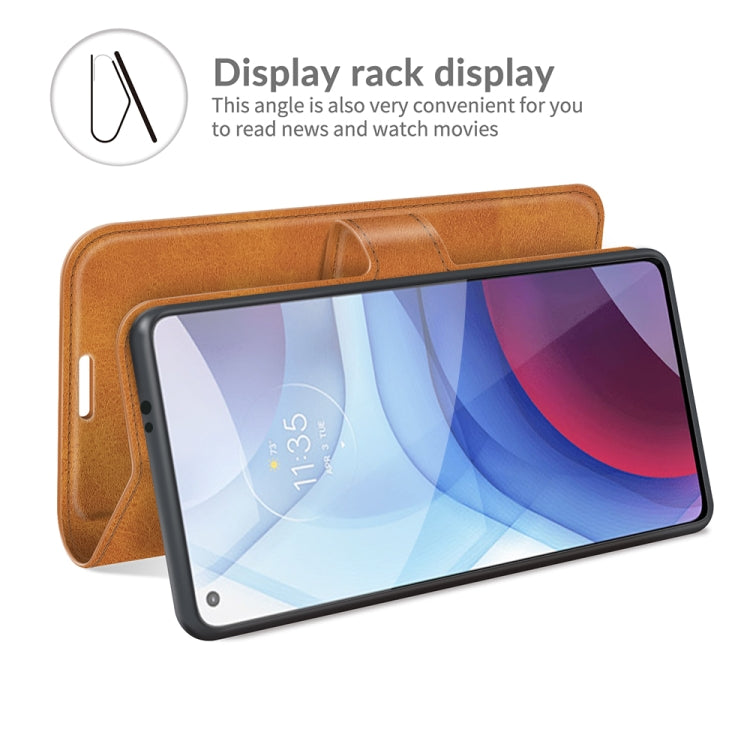 Retro Calf Pattern Buckle Card Wallet Left and Right Flip Phone Holster with Bracket Function For Motorola G Power 2021