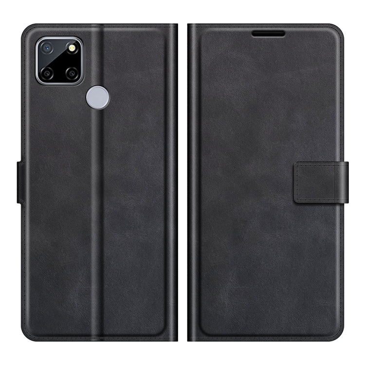 Retro Calf Pattern Buckle Card Wallet Left and Right Flip Phone Holster with Bracket Function For OPPO Realme C12