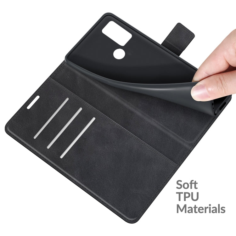 Retro Calf Pattern Buckle Card Wallet Left and Right Flip Phone Holster with Bracket Function For Alcatel 1S 2021 /3L 2021