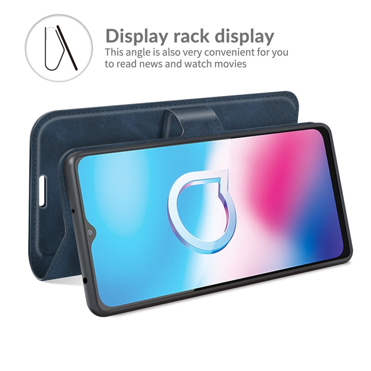 Retro Calf Pattern Buckle Card Wallet Left and Right Flip Phone Holster with Bracket Function For Alcatel 1S 2021 /3L 2021