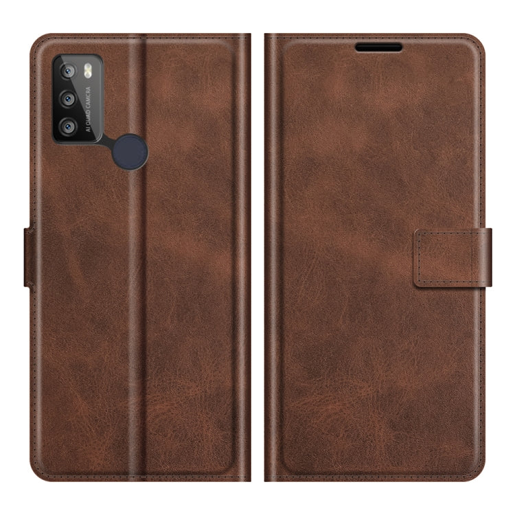 Retro Calf Pattern Buckle Card Wallet Left and Right Flip Phone Holster with Bracket Function For Alcatel 1S 2021 /3L 2021