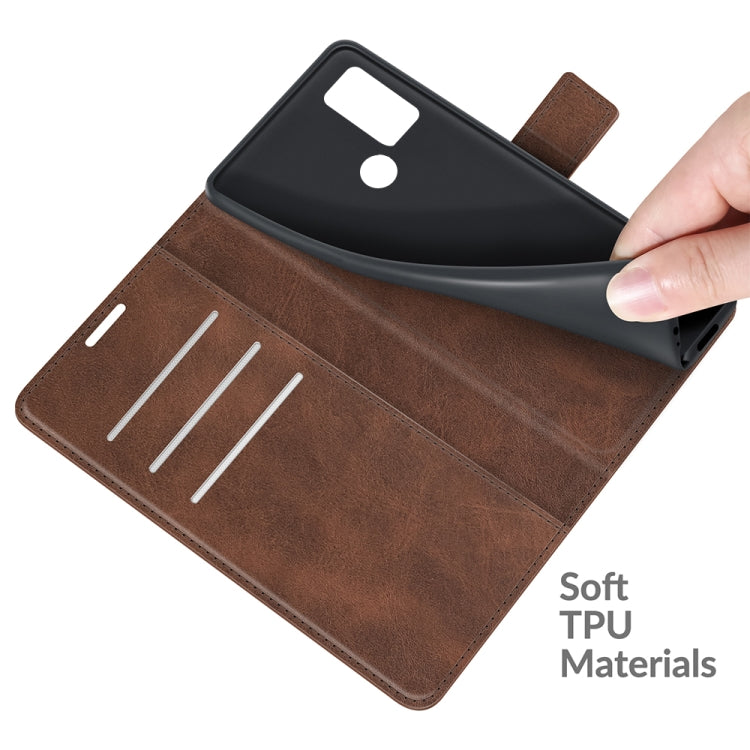 Retro Calf Pattern Buckle Card Wallet Left and Right Flip Phone Holster with Bracket Function For Alcatel 1S 2021 /3L 2021