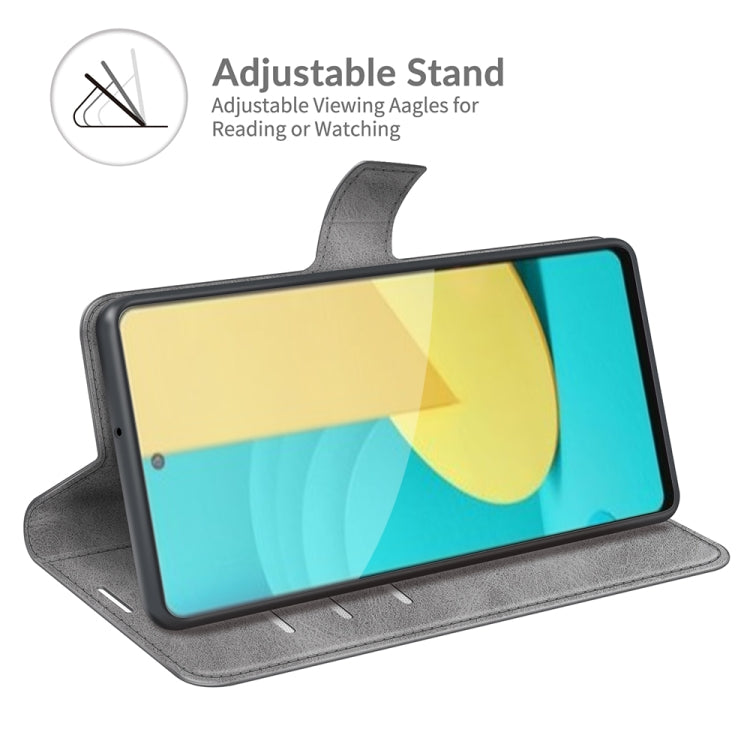 Retro Calf Pattern Buckle Card Wallet Left and Right Flip Phone Holster with Bracket Function For LG Stylo 7 5G