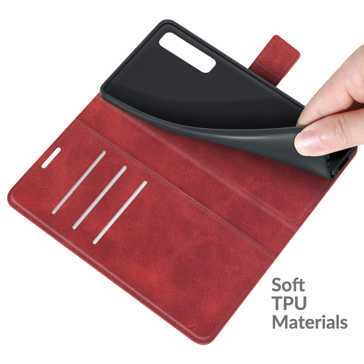 Retro Calf Pattern Buckle Card Wallet Left and Right Flip Phone Holster with Bracket Function For LG Stylo 7 5G