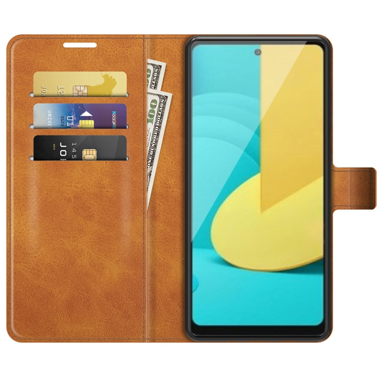 Retro Calf Pattern Buckle Card Wallet Left and Right Flip Phone Holster with Bracket Function For LG Stylo 7 5G