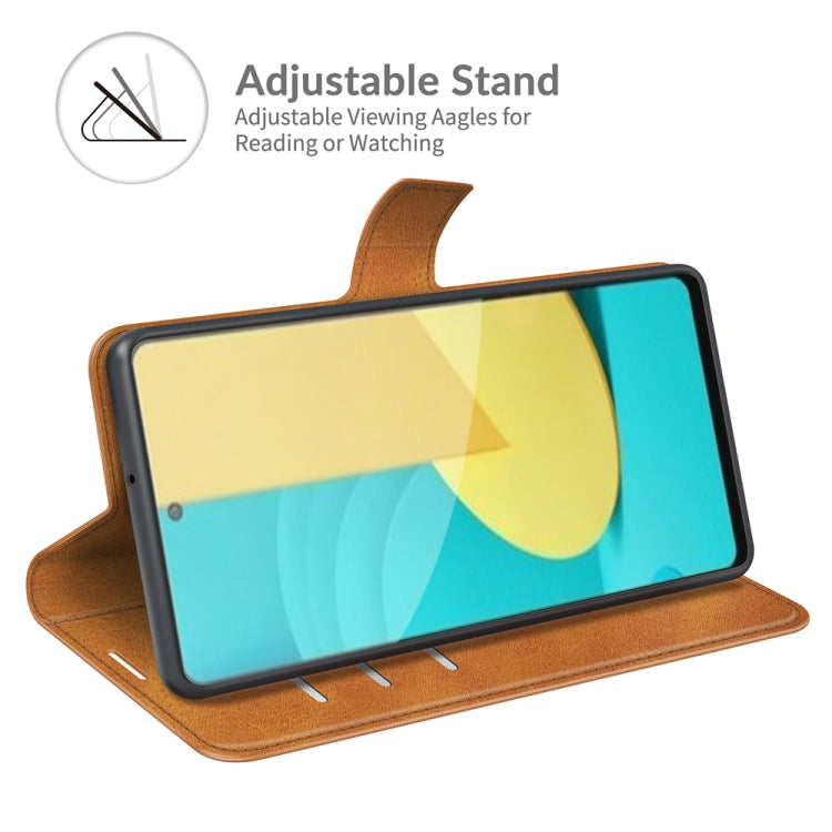 Retro Calf Pattern Buckle Card Wallet Left and Right Flip Phone Holster with Bracket Function For LG Stylo 7 5G