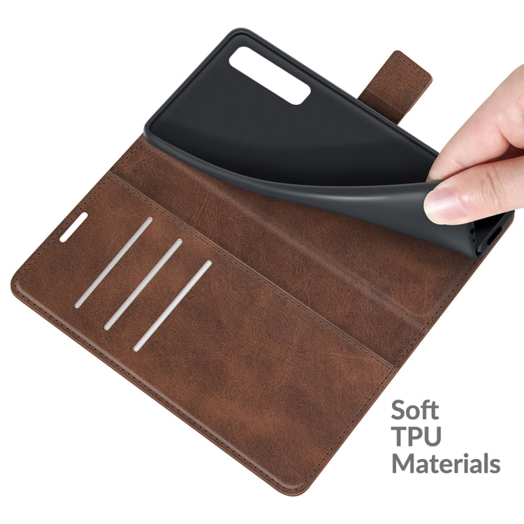 Retro Calf Pattern Buckle Card Wallet Left and Right Flip Phone Holster with Bracket Function For LG Stylo 7 5G