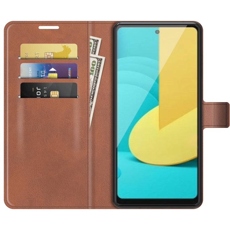 Retro Calf Pattern Buckle Card Wallet Left and Right Flip Phone Holster with Bracket Function For LG Stylo 7 5G