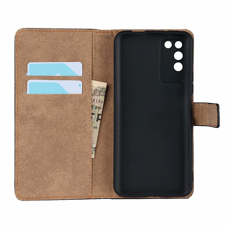 Plain Texture Cowhide Leather Horizontal Flip Case with Magnetic Clasp & Holder & Card Slots & Wallet For Huawei Honor X10 5G(Black)