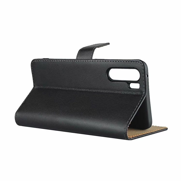 Plain Texture Cowhide Leather Horizontal Flip Case with Magnetic Clasp & Holder & Card Slots & Wallet For OPPO A91(Black)