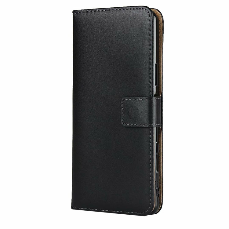Plain Texture Cowhide Leather Horizontal Flip Case with Magnetic Clasp & Holder & Card Slots & Wallet For Sony Xperia 5 II(Black)