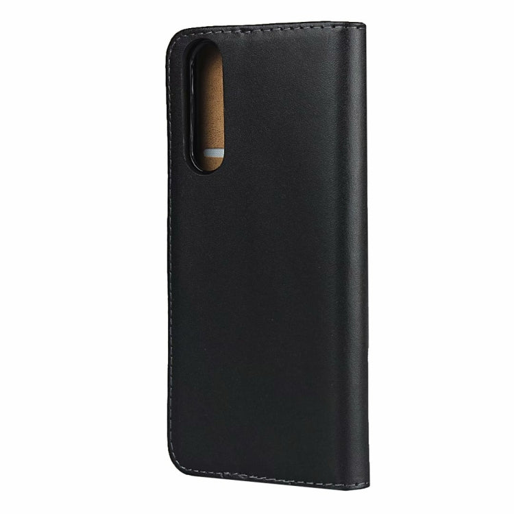 Plain Texture Cowhide Leather Horizontal Flip Case with Magnetic Clasp & Holder & Card Slots & Wallet For Sony Xperia 5 II(Black)