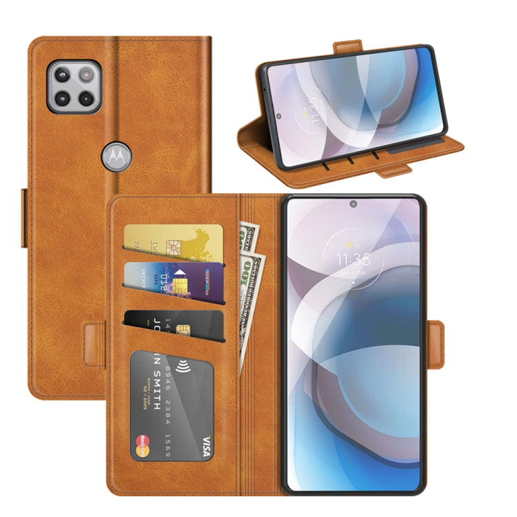 For Motorola Moto One 5G Ace Dual-side Magnetic Buckle Horizontal Flip Leather Case with Holder & Card Slots & Wallet