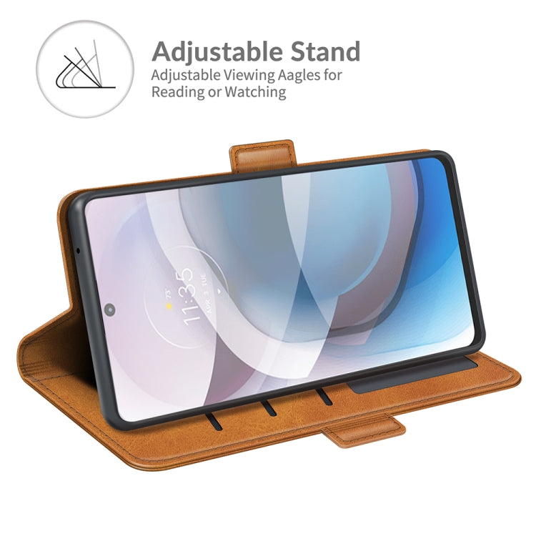 For Motorola Moto One 5G Ace Dual-side Magnetic Buckle Horizontal Flip Leather Case with Holder & Card Slots & Wallet