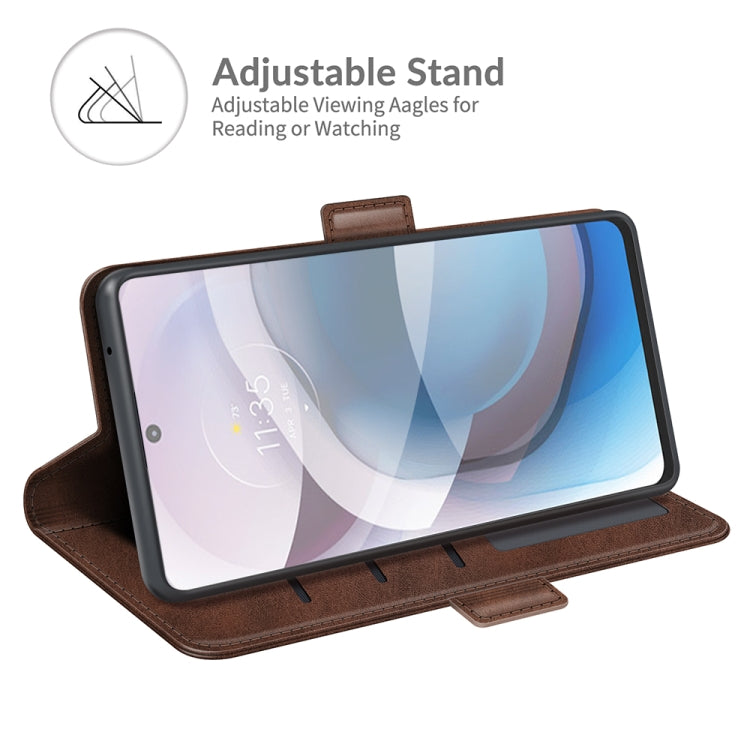 For Motorola Moto One 5G Ace Dual-side Magnetic Buckle Horizontal Flip Leather Case with Holder & Card Slots & Wallet