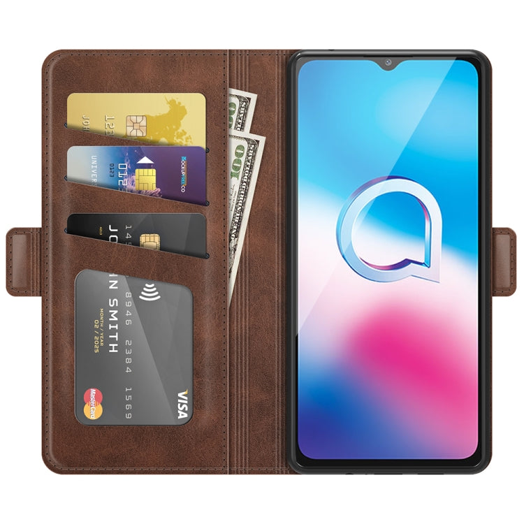 For Alcatel 1S 2021/3L 2021 Dual-side Magnetic Buckle Horizontal Flip Leather Case with Holder & Card Slots & Wallet