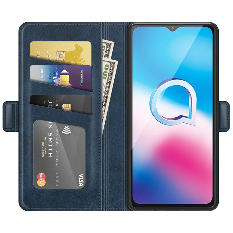 For Alcatel 1S 2021/3L 2021 Dual-side Magnetic Buckle Horizontal Flip Leather Case with Holder & Card Slots & Wallet