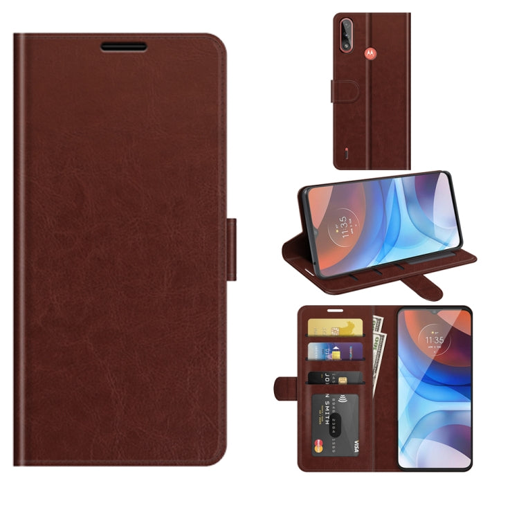 For Motorola Moto E7 Power R64 Texture Single Horizontal Flip Protective Case with Holder & Card Slots & Wallet& Photo Frame