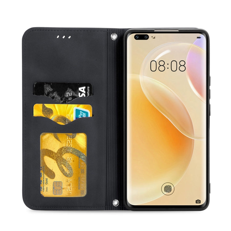 Retro Skin Feel Business Magnetic Horizontal Flip Leather Case with Holder & Card Slots & Wallet & Photo Frame For Huawei Nova 8 Pro